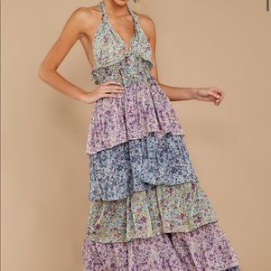 NWT ruffle floral maxi dress